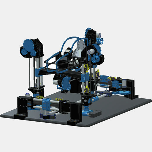 CAD Picture of the Midi Motion Rig a Desktop SimRacing Motion Platform